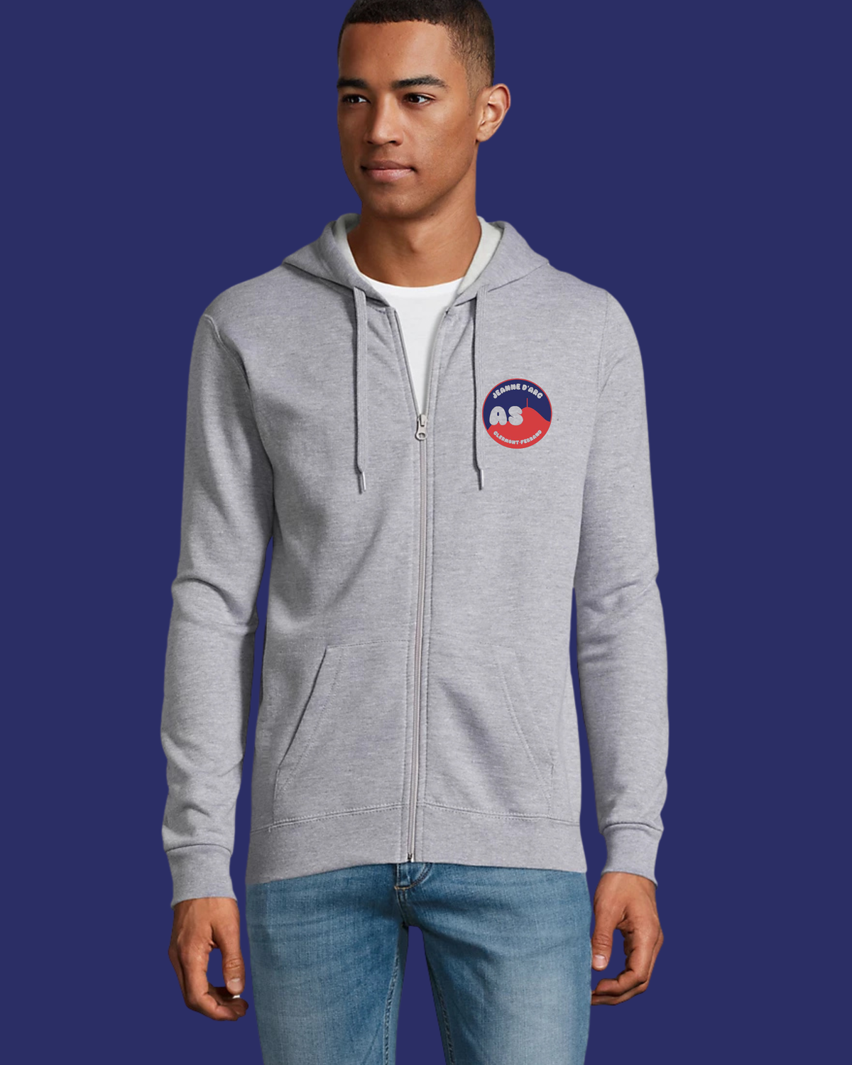Sweat zippé à capuche – Association Sportive Jeanne d’Arc
